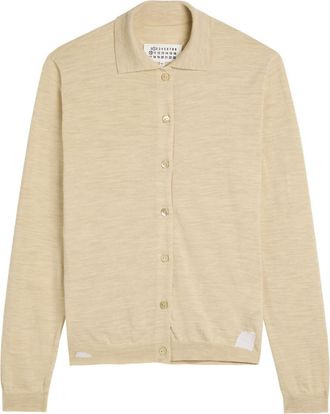 Maison Margiela Stitch-detail Wool-blend Cardigan - Beige - S (UK8-10 / S)
