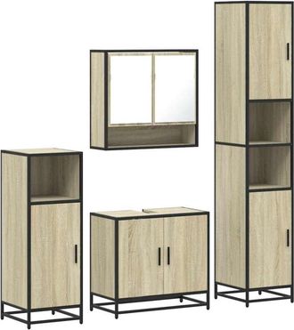 vidaXL Vidaxl - 4 Piece Bathroom Furniture Set Sonoma Oak Engineered Wood