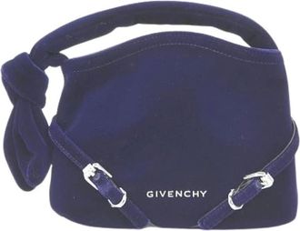Givenchy Pre-owned Handbags, female, Blue, Size: ONE SIZE Pre-owned Velvet Handbag
