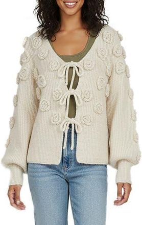 Saachi Rose Triple Tie Cardigan in Ivory at Nordstrom Rack