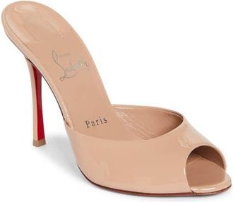 Christian Louboutin Me Dolly Peep Toe Slide Sandal in Beige at Nordstrom, Size 6.5Us