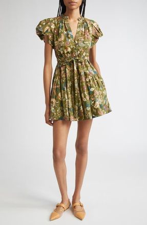 Ulla Johnson Izel Floral Print Minidress in Lichen at Nordstrom, Size 10