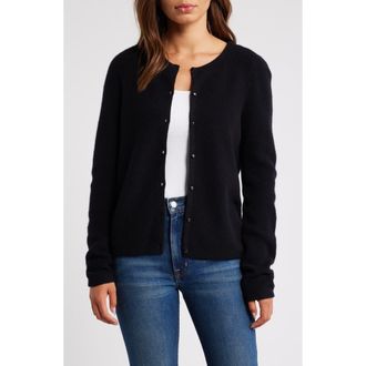 Caslon Wool & Cashmere Cardigan in Black Rock at Nordstrom Rack, Size X-Large
