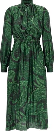 Etro Floral Printed Dress Abiti Verde-Donna