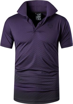 Jeansian Mens Sport Outdoor Quick Dry Fit Short Sleeves Polo Tee Shirt Tshirt T-Shirt Tops Golf Tennis Bowling LSL195, Lsl195_darkpurple, XXL