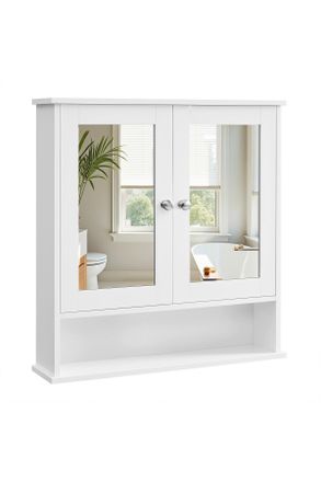 MID.YOU Mid.you Spiegelschrank, Weiß, Metall, 1 Fächer, 56.2x58.5x13 cm, hängend, Badezimmer, Badmöbelsets & Badmöbelserien, Badmöbelserien