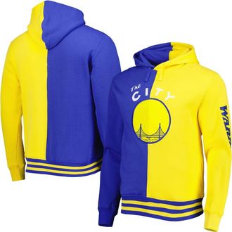 Mitchell & Ness Mens Mitchell & Ness Royal/Gold Golden State Warriors Hardwood Classics Split Pullover Hoodie at Nordstrom, Size Large