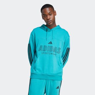 adidas Kapuzensweatshirt ADIDAS SPORTSWEAR M TIRO FT HDY, Herren, Gr. 3XL, pure teal, schwarz, Obermaterial: 70% Baumwolle, 30% Polyester, angesetztes B&uuml;ndch