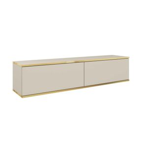 AKL FURNITURE Mueble para TV efecto madera Crema y Dorado