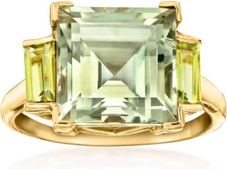 Ross-Simons Prasiolite and. Peridot Ring in 18kt Gold Over Sterling