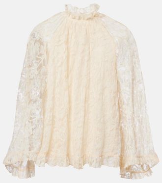 Zimmermann Blusa Carousel de encaje con volantes