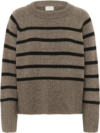 Kaffe Rondgebreide trui - Dames - Ronde hals truien - Bruin - XS - Truien & Vesten