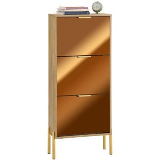 SoBuy Fsr181-h-g Zapatero Con 3 Solapas Dorado 55x24x124 Cm - Sobuy