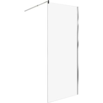Beliani Box Doccia in Vetro Temperato Divisorio Senza Porta argento 80 x 190 cm Ahaus