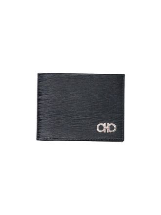 Ferragamo Black Gancini Leather Bi-Fold Wallet