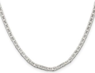 Diamond2Deal Sterling Silver 3mm Flat Anchor Chain Necklace