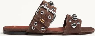 Valentino Garavani Nellc&ocirc;te Crust Leather Slide Sandal Wo