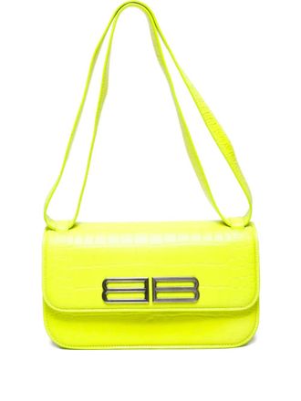 Balenciaga 2020s Gossip crocodile-effect shoulder bag - Yellow