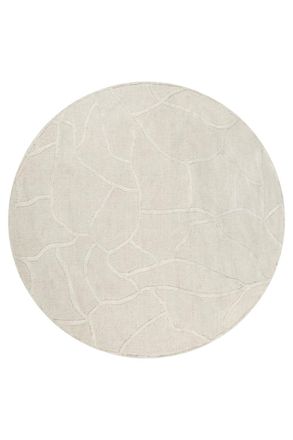 Wecon Home Alfombra redonda tejida a mano crema 180 cm