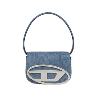 Diesel 1DR-Iconic Logo-plaque Denim Shoulder Bag