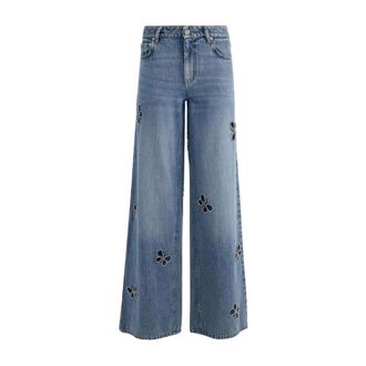 Alice & Olivia Amazing Embellished Jean - Dames - Jeans - Blauw - Maat: W26 Katoen
