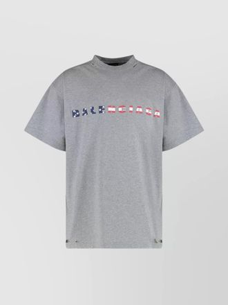 Balenciaga cotton printed crew neck t-shirt