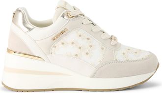 Carvela Womens High Rise Daisy Sneakers - White Fabric - Size UK 8