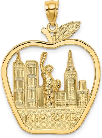 Diamond2Deal 14k Yellow Gold NEW YORK Apple New York Skyline Statue of Liberty Charm