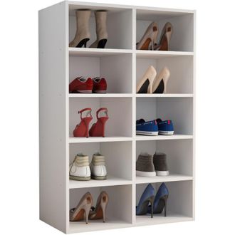 ebuy24 Estante De Zapatos De Madera Vcm Dimensiones Aprox. Al. 84 X An. 55 X P. 30 Cm Caj&oacute;n De Cajones Con 10 Compartimentos Armario - Hinsol M (sonoma Oak)