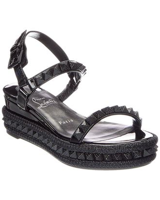 Christian Louboutin Logo Spike Leather Sandal