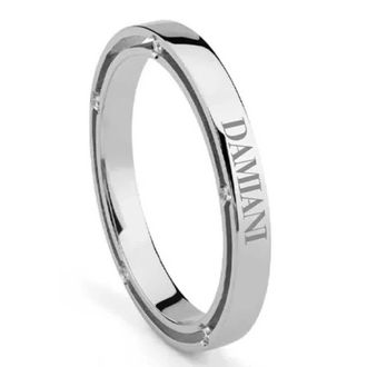 Damiani D.Side 18K White Gold Diamond Wedding Band, Size 59 (US 8.5)