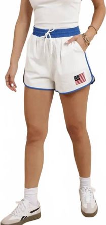Sadie & Sage Patriotic Flag Shorts In White