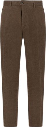 Incotex Pantaloni in cotone ricamato - - Trousers - Uomo - Marrone - W35