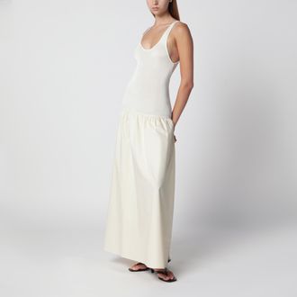 Frankie Shop Iliya maxi dress in cream viscose and cotton