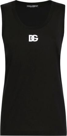 Dolce & Gabbana Canotta con logo DG - Nero