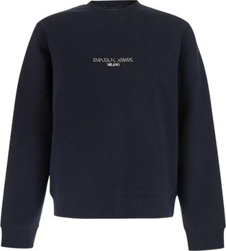 Emporio Armani Crewneck Sweatshirt - Heren - Sweatshirts - Blauw - XL - Katoen - Hoodies & sweatvesten