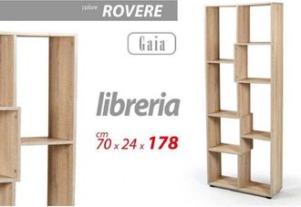 Trade Shop Trade Shop - Estanteria H178x70x24 Cm Baldas Madera Roble Estanteria Moderna Gaia 770722