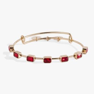 Alex and Ani January Birthstone Emerald Cut Bangle in Gold at Nordstrom