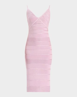 H&eacute;rve L&eacute;ger Rowan Sleeveless Bandage Midi Dress
