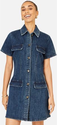 Yumi Denim Stretch Shirt Dress in Blue at Nordstrom, Size 12