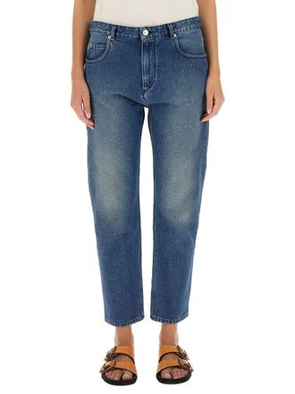 Isabel Marant Blue Nea Cotton Faded Jeans