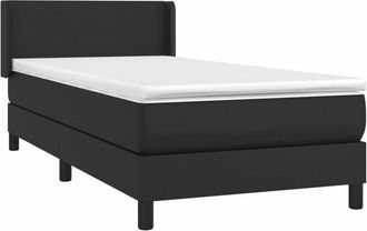 vidaXL Cama Box Spring Con Colch&oacute;n Cuero Sint&eacute;tico Negro 90x190 Cm Vidaxl