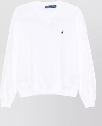 Polo Ralph Lauren fleece crewneck sweatshirt ribbed cuffs hem