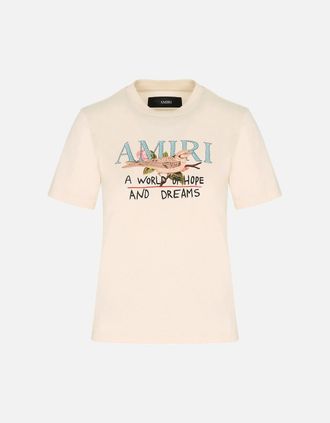Amiri Womens WOMENS HOPE AND DREAMS T SHIRT - Cream - Size: 10/8