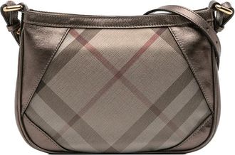 Burberry 2000-2017 Supernova Check canvas en metallic leren crossbodytas - Bruin