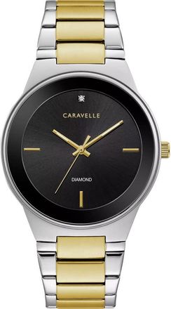 Bulova Caravelle Modern Quartz Black Dial Mens Watch 45D107