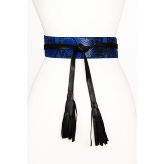 Raina Wrap Leather Belt in Blue at Nordstrom, Size Medium