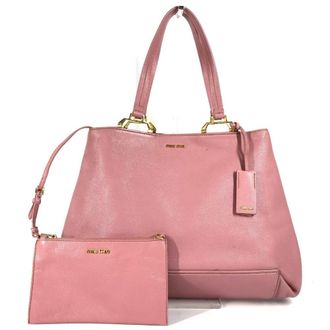 バッグ 00s MIU MIU HAND BAG MINI PINK GOLD Miu Miu Madras Handbag Shoulder Bag Pink Gold Hardware