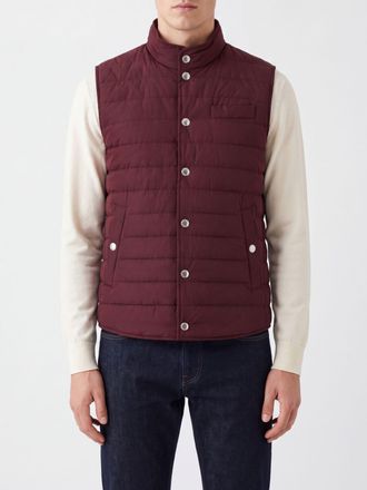 Brunello Cucinelli Gilet imbottito in nylon idrorepellente con collo alto