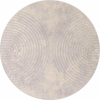 vidaXL Alfombra Interior Galati Beige &Oslash; 120 Cm Poli&eacute;ster Vidaxl